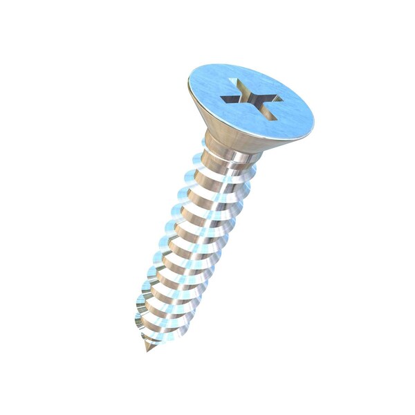 Allied Titanium Sheet Metal Screw, 10 x 1 in, Unpolished Titanium Flat